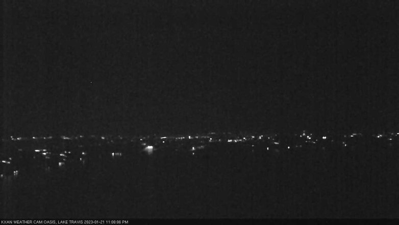 Lake Travis webcam, January 21, 2023 11:00 PM CT