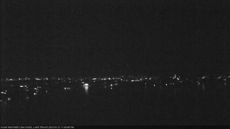 Lake Travis webcam, January 21, 2023 11:45 PM CT