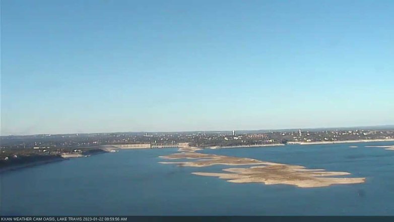 Lake Travis webcam, January 22, 2023 9:00 AM CT