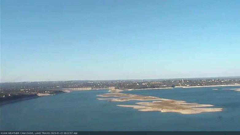 Lake Travis webcam, January 22, 2023 9:25 AM CT