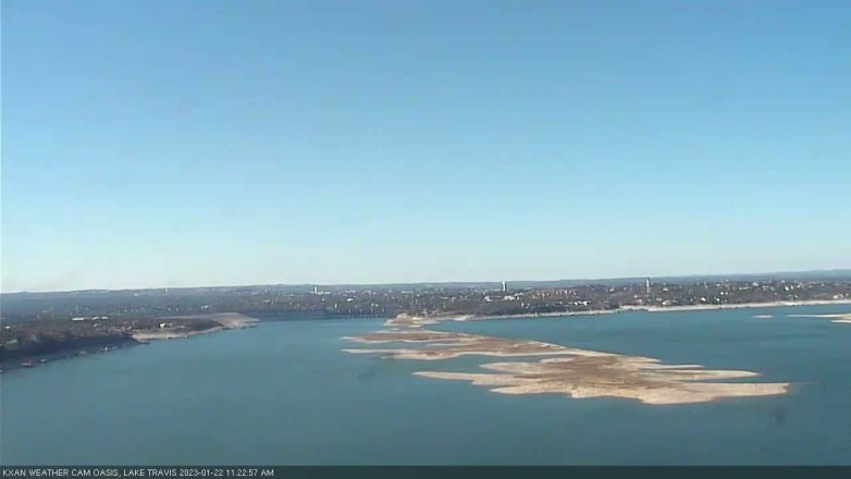 Lake Travis webcam, January 22, 2023 11:25 AM CT