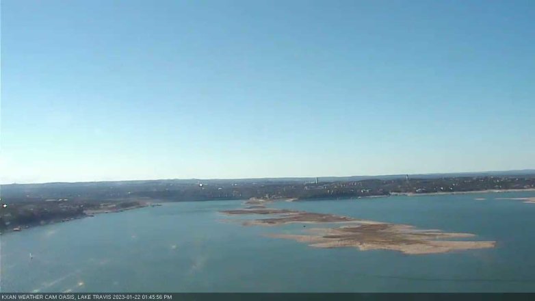 Lake Travis webcam, January 22, 2023 1:45 PM CT