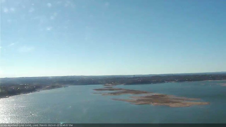 Lake Travis webcam, January 22, 2023 2:45 PM CT
