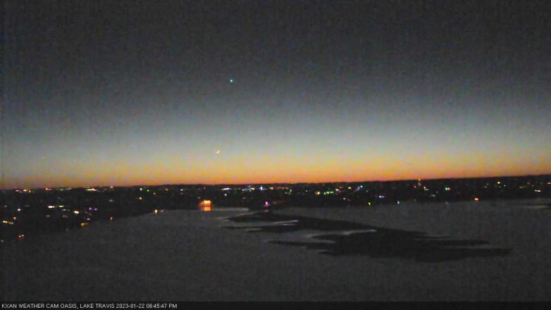 Lake Travis webcam, January 22, 2023 6:45 PM CT