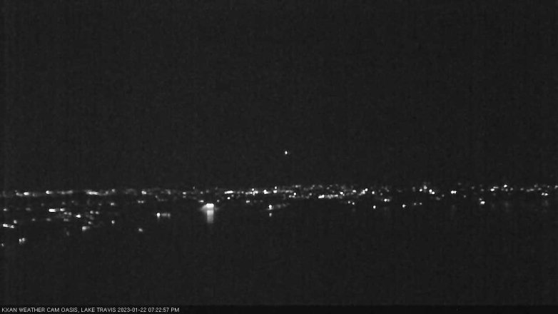 Lake Travis webcam, January 22, 2023 7:25 PM CT