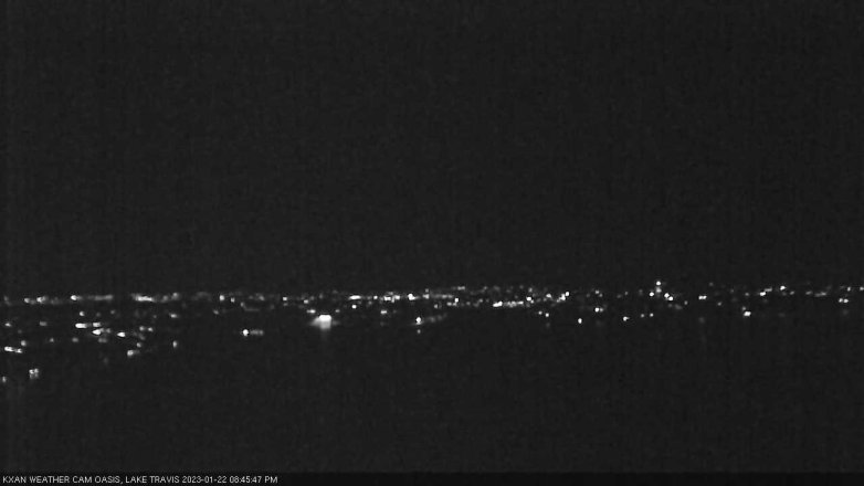 Lake Travis webcam, January 22, 2023 8:45 PM CT