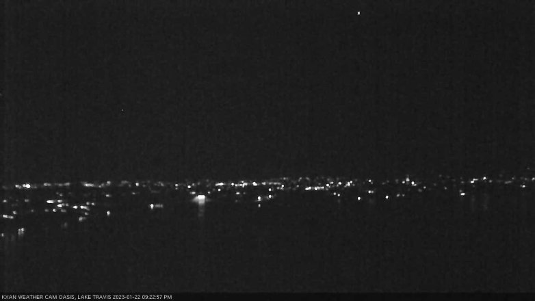 Lake Travis webcam, January 22, 2023 9:25 PM CT