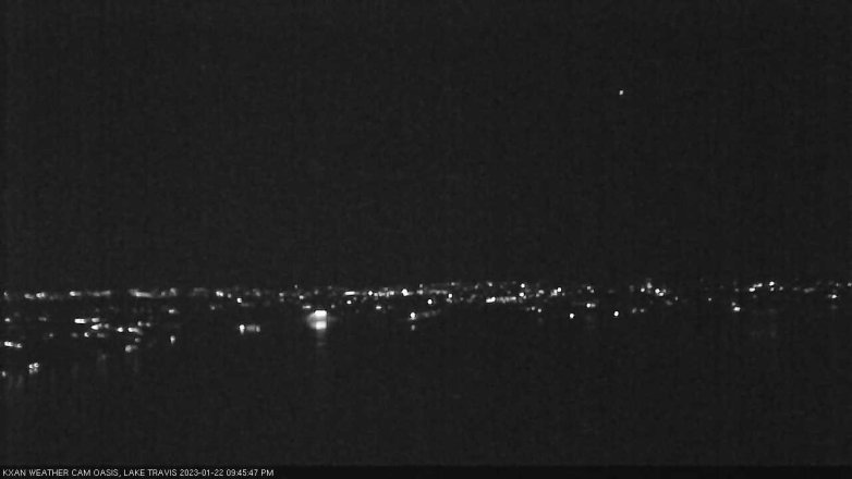 Lake Travis webcam, January 22, 2023 9:45 PM CT