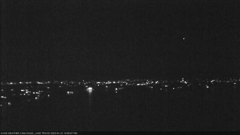 Lake Travis webcam, January 22, 2023 10:00 PM CT