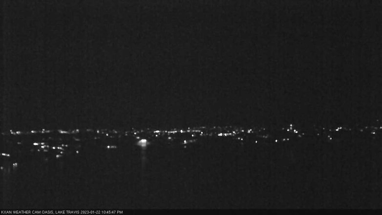 Lake Travis webcam, January 22, 2023 10:45 PM CT