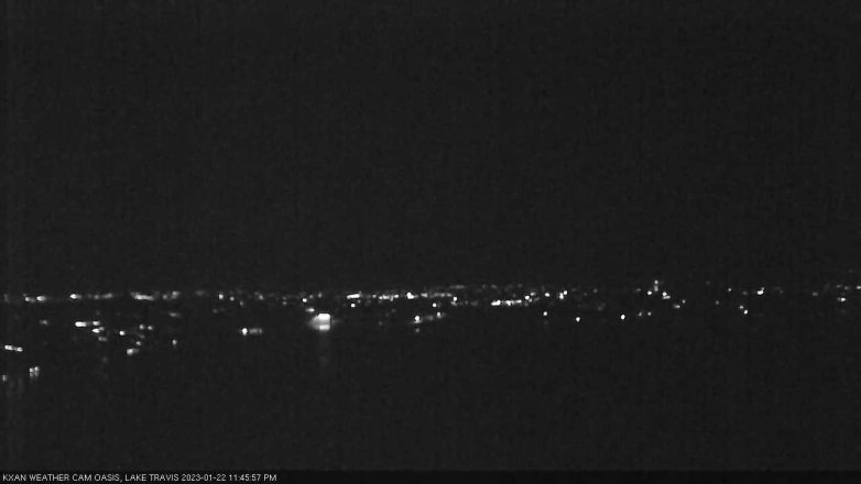 Lake Travis webcam, January 22, 2023 11:45 PM CT