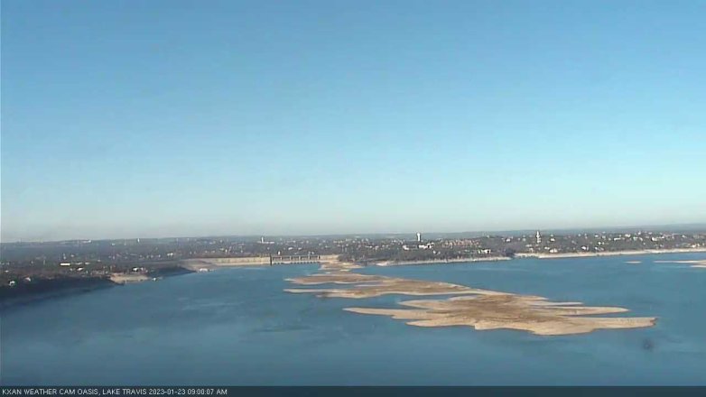 Lake Travis webcam, January 23, 2023 9:00 AM CT