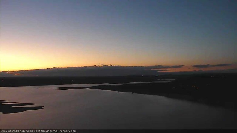 Lake Travis webcam, January 24, 2023 6:25 PM CT
