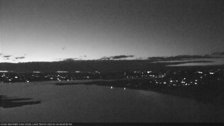 Lake Travis webcam, January 24, 2023 6:45 PM CT