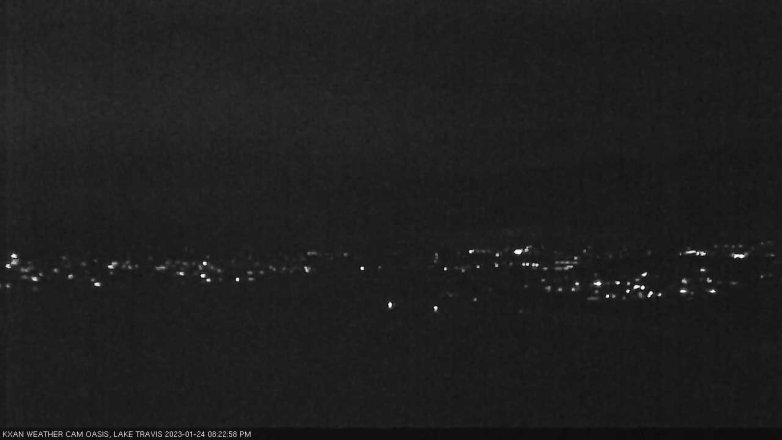 Lake Travis webcam, January 24, 2023 8:25 PM CT