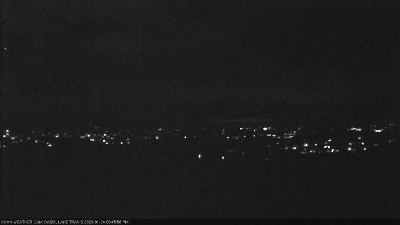 Lake Travis webcam, January 24, 2023 9:45 PM CT