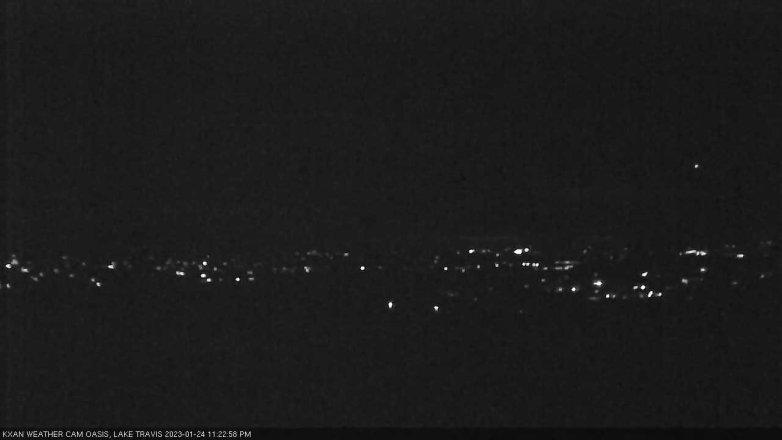Lake Travis webcam, January 24, 2023 11:25 PM CT