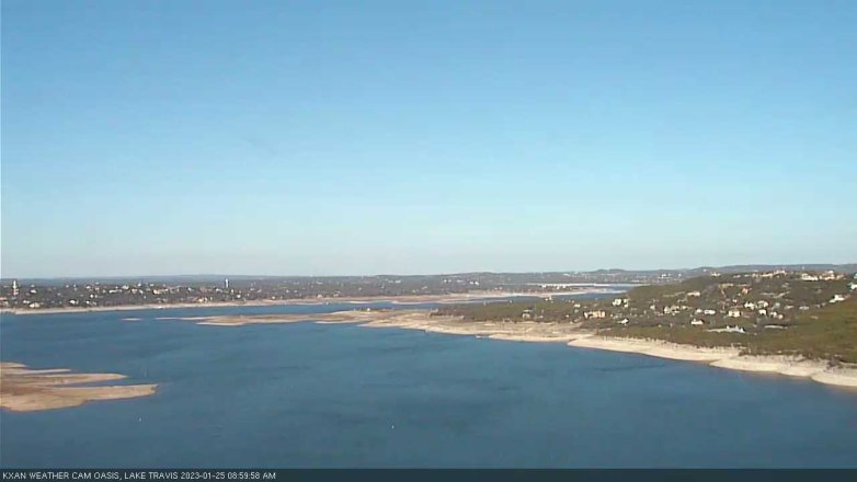 Lake Travis webcam, January 25, 2023 9:00 AM CT
