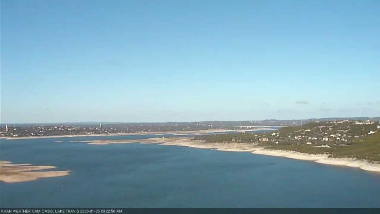 Lake Travis webcam, January 25, 2023 9:25 AM CT