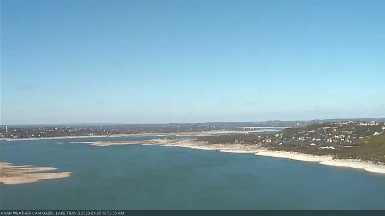 Lake Travis webcam, January 25, 2023 11:00 AM CT
