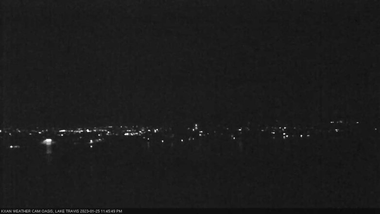 Lake Travis webcam, January 25, 2023 11:45 PM CT
