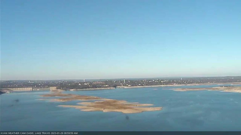 Lake Travis webcam, January 26, 2023 9:00 AM CT