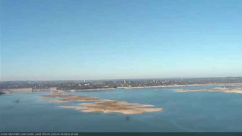 Lake Travis webcam, January 26, 2023 9:25 AM CT
