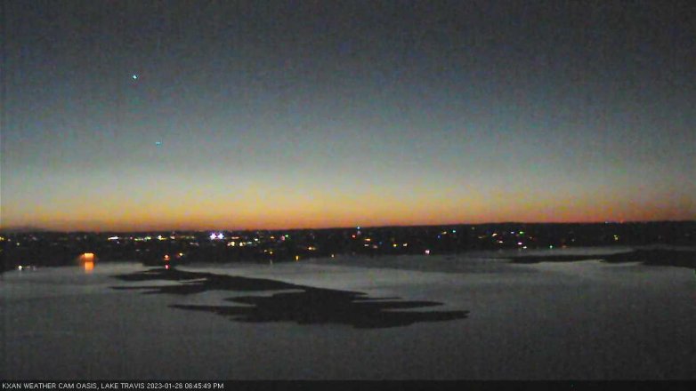 Lake Travis webcam, January 26, 2023 6:45 PM CT