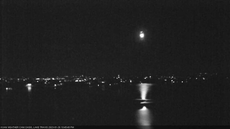 Lake Travis webcam, January 26, 2023 10:45 PM CT