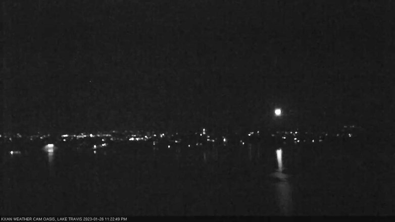 Lake Travis webcam, January 26, 2023 11:25 PM CT