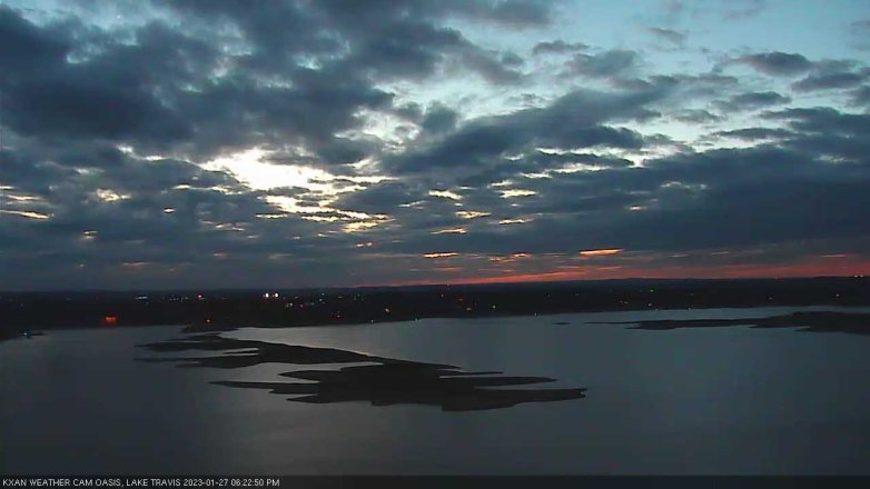 Lake Travis webcam, January 27, 2023 6:25 PM CT