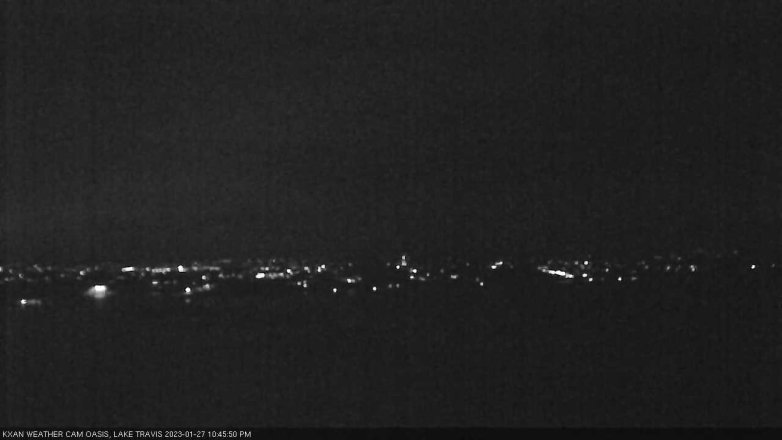 Lake Travis webcam, January 27, 2023 10:45 PM CT