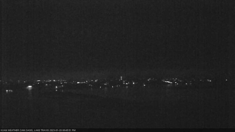 Lake Travis webcam, January 28, 2023 8:45 PM CT
