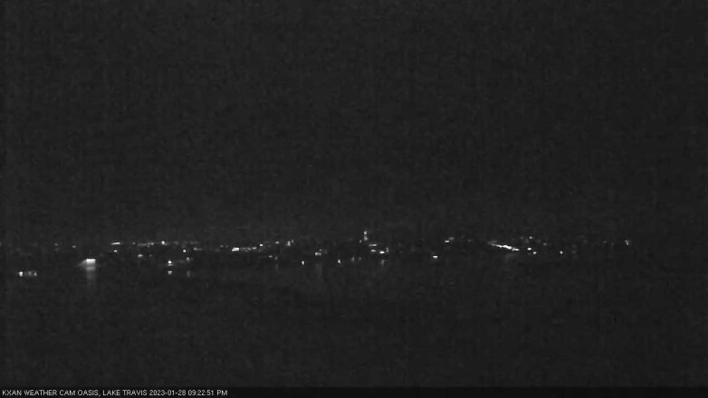 Lake Travis webcam, January 28, 2023 9:25 PM CT