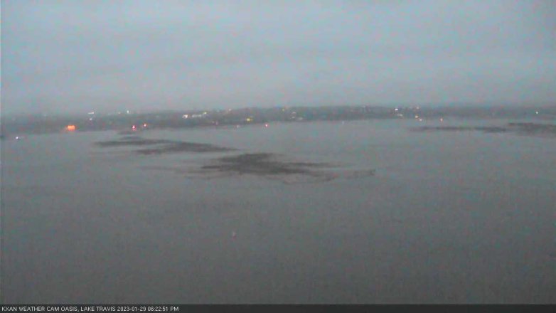 Lake Travis webcam, January 29, 2023 6:25 PM CT