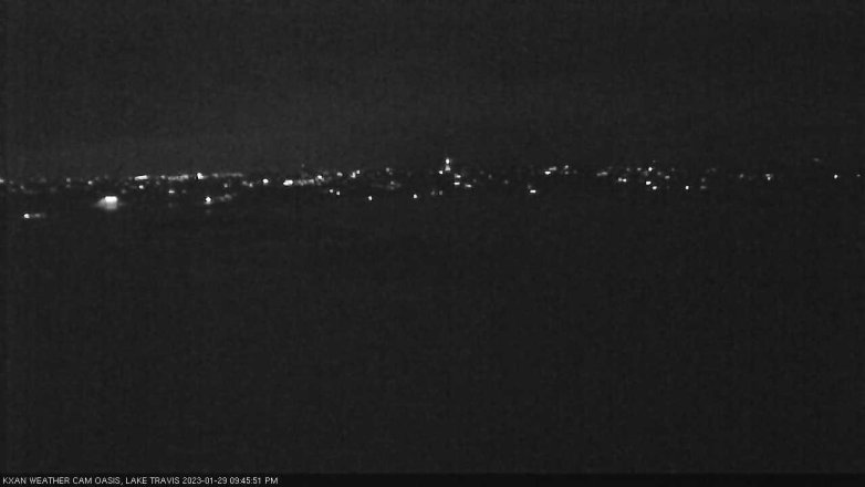 Lake Travis webcam, January 29, 2023 9:45 PM CT
