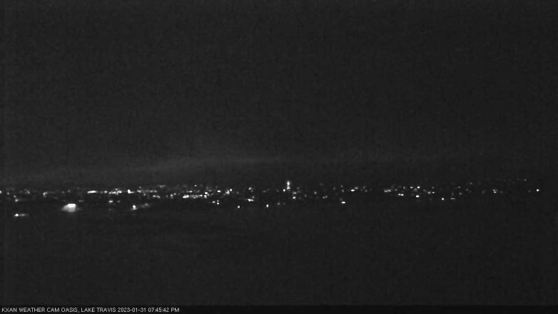 Lake Travis webcam, January 31, 2023 7:45 PM CT