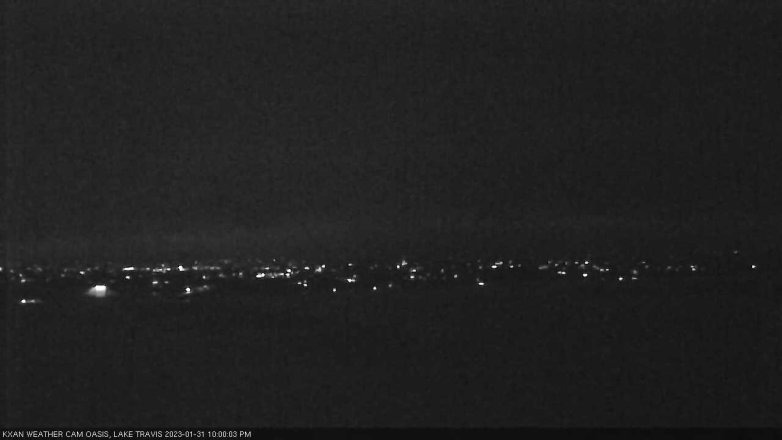 Lake Travis webcam, January 31, 2023 10:00 PM CT