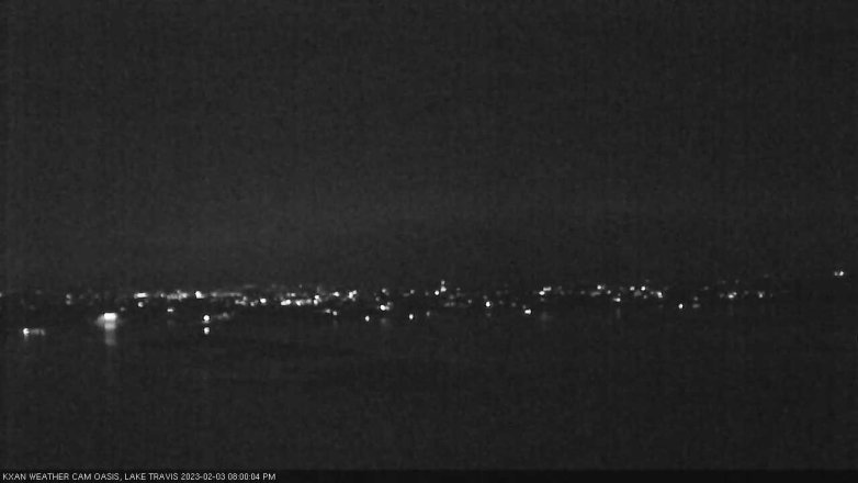 Lake Travis webcam, February 3, 2023 8:00 PM CT