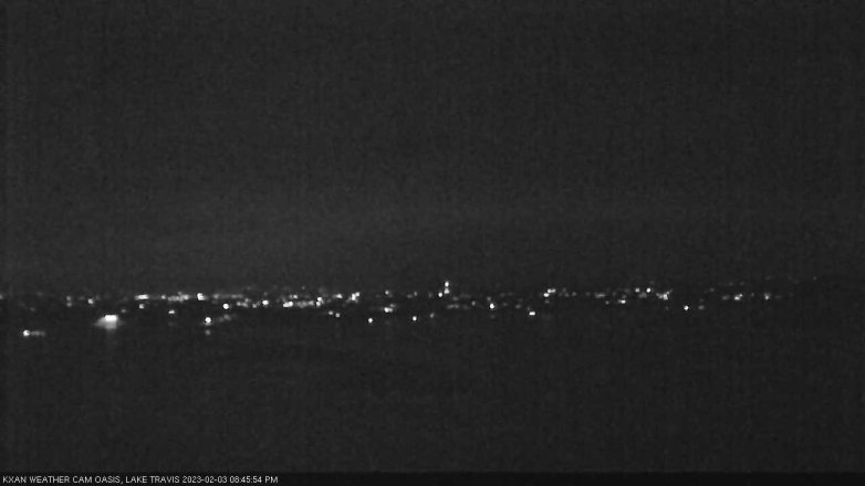 Lake Travis webcam, February 3, 2023 8:45 PM CT
