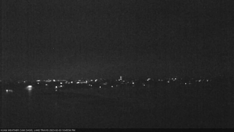 Lake Travis webcam, February 3, 2023 10:45 PM CT