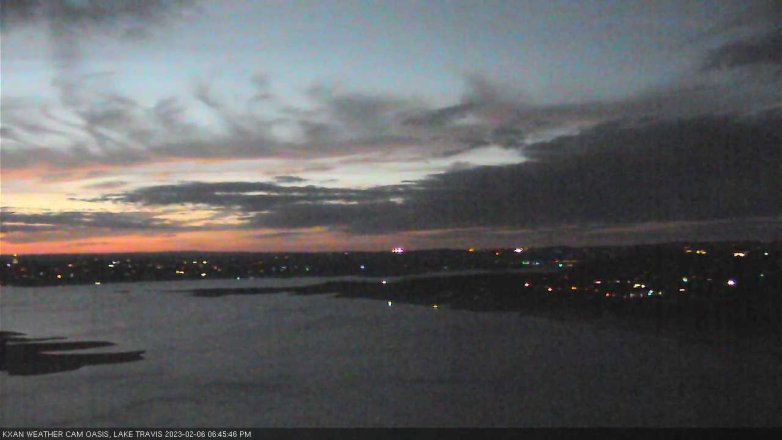 Lake Travis webcam, February 6, 2023 6:45 PM CT