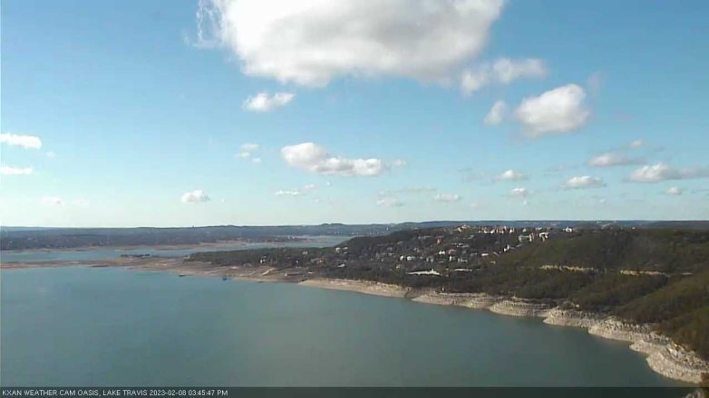 Lake Travis webcam, February 8, 2023 3:45 PM CT