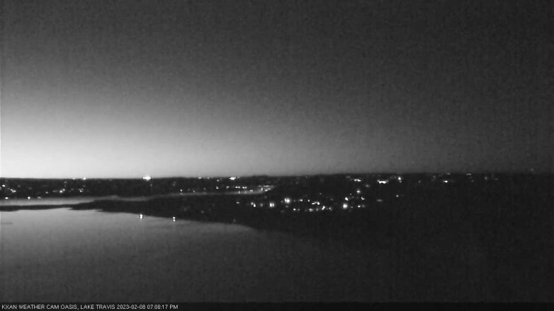 Lake Travis webcam, February 8, 2023 7:00 PM CT