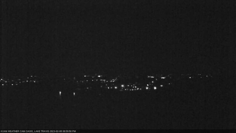 Lake Travis webcam, February 8, 2023 9:00 PM CT