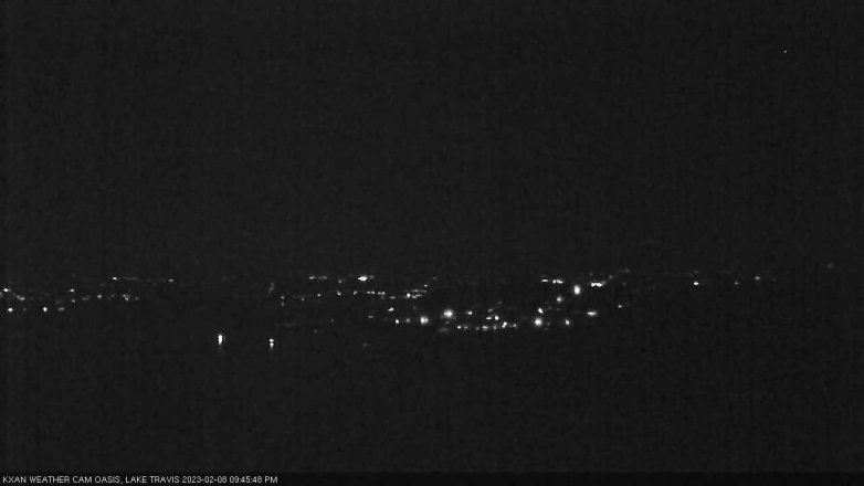 Lake Travis webcam, February 8, 2023 9:45 PM CT
