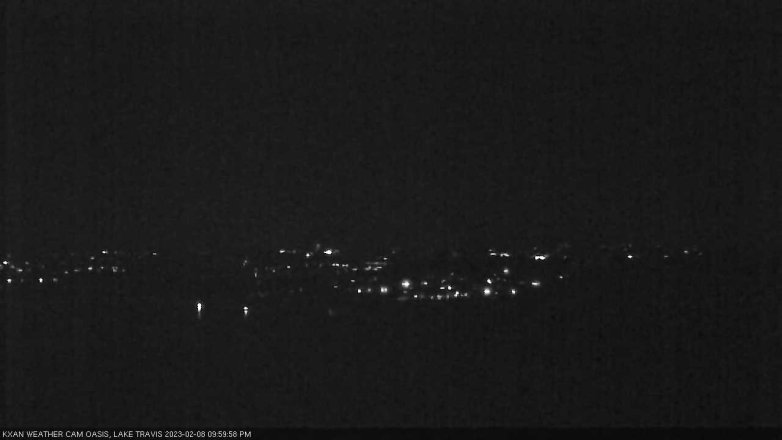 Lake Travis webcam, February 8, 2023 10:00 PM CT