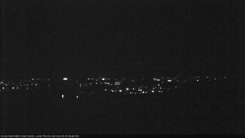 Lake Travis webcam, February 9, 2023 7:45 PM CT