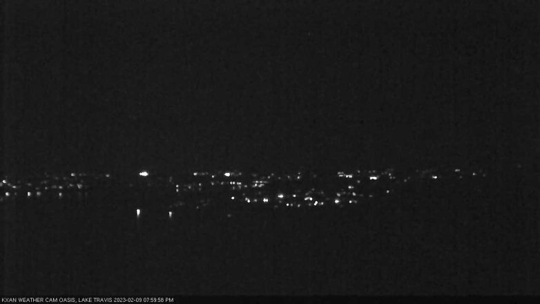 Lake Travis webcam, February 9, 2023 8:00 PM CT