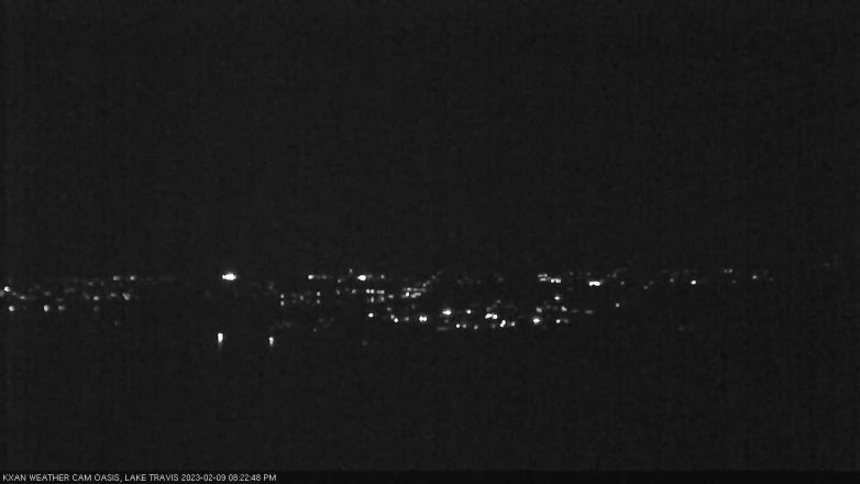 Lake Travis webcam, February 9, 2023 8:25 PM CT